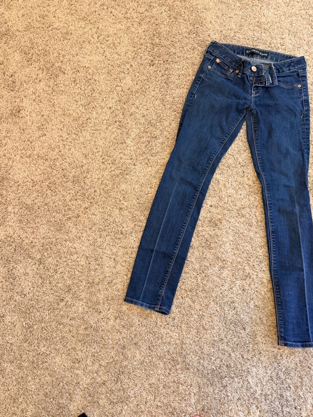Express Jeans Indigo Denim Waistband Detail